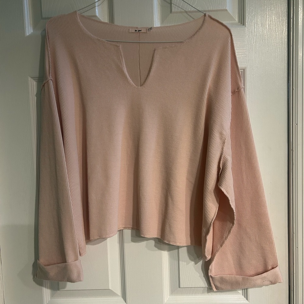 Francesca's Mi Ami Oversized Ribbed Lightweight Top Women’s Size Large - Picture 2 of 8
